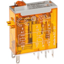FINDER FIN 46.52.8 12V - Relé industrial en miniatura, 2 CO, 8a, 12 V CA