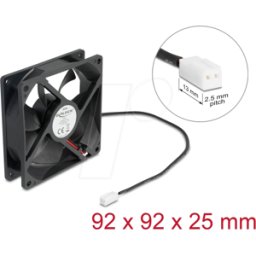 DELOCK 67291 - Ventilador axial de 5 V de corriente continua, 92 x 92 x 25 mm n