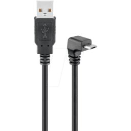 GOOBAY 95343 - Cable USB 2.0, a macho a conector micro B de 90°, 1,8 m