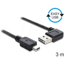 DELOCK 83380 - Cable USB 2.0, enchufe EASY a a conector Mini B, 3 m