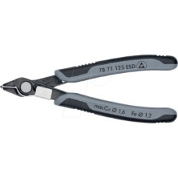 KNIPEX KN 78 71 125 ESD - Alicates de corte lateral ESD, 125 mm, sin bisel, Super Knips®