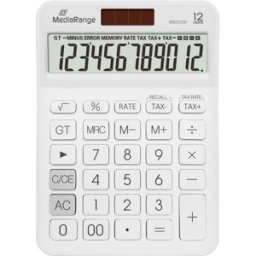 MEDIARANGE MR OS191 - Calculadora, solar, 12 dígitos, blanca