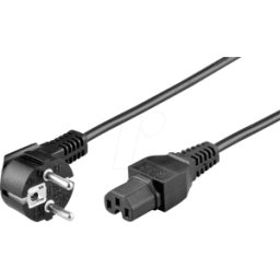 GOOBAY 93277 - Cable de red, conector macho con puesta a tierra, rosca, 2 m, ne