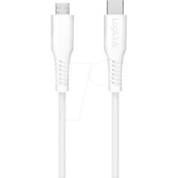 LOGILINK CU0242 - Cable de sincronización y carga, USB-C -> Micro B, 1,0 m, blanco