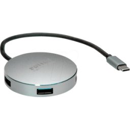 ROLINE 14025036 - USB 3,0 Hub de 4 puertos, USB-C a 4x USB 3,0 Tipo A..