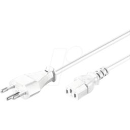 GOOBAY NKSK CH 180 WS - Cable de alimentación, enchufe suizo, tipo J, 2 m, blanco, C13