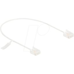 DELOCK 80772 - Cable de red RJ45 Cat.6 UTP Ultra Slim 0,3 m blanco con enchufes
