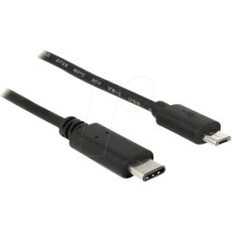 DELOCK 83602 - Cable USB 2.0, conector C a conector Micro B, 1 m