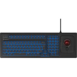 KEYSONIC 61104 - Teclado, USB, con trackball, negro, diseño de EE.UU
