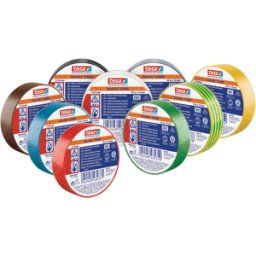 TESA 53988-76 - Cinta aislante profesional TESA, 20m x 19mm, a rayas verdes-amar
