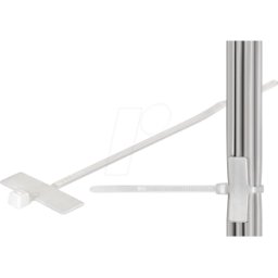 GOOBAY 17095 - Sujetacables 100x2,5 mm, con campo de texto, transparente-blanco