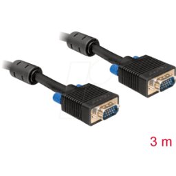 DELOCK 82558 - Cable VGA de monitor de 15 pines, conector VGA de 3 m