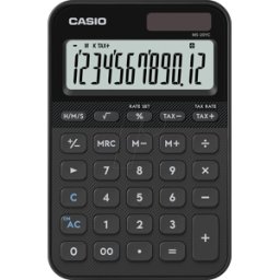CASIO MS20YC-BK - Calculadora de escritorio, solar, negro