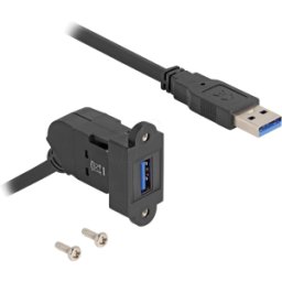 DELOCK 67153 - Cable USB 3.0, A hembra a A macho, 0,3 m