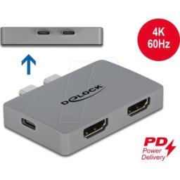 DELOCK 64123 - Adaptador USB tipo C a HDMI, gris