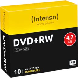 INTENSO DVD+RW4,7 INT10 - Intensiso DVD+RW 4,7GB, caja de 10 slimCase