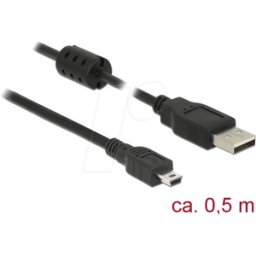 DELOCK 84911 - Cable USB 2.0 Type-A male > Mini-B male 0.5 m