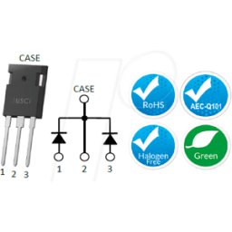 QORVO UJ3D1210KSD - Diodo SIC de pantalla doble 1200V, MPS, 2x5a, Gen-III, TO-247-3L