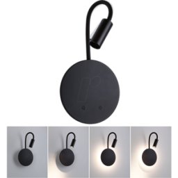 PAULMANN PLM 71288 - Lámpara de pared de batería Miora, 1,3 W, 2700 K, regulable, neg