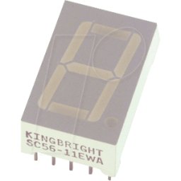 KINGBRIGHT SC 56-11 GN - Pantalla de 7 segmentos, verde, 14,2 mm, según cátodo
