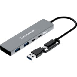 GRAUGEAR GG 18116 - Concentrador de 4 puertos USB 3.1, 2x a, 2x C, cable de conexi&o