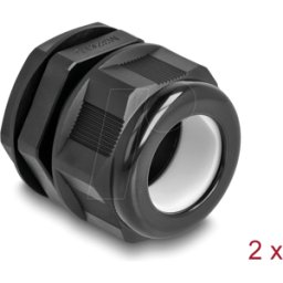 DELOCK 60475 - EX Prensaestopas M32 negro 2 piezas