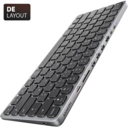 AXAGON AXG HMC-KB-GE - Teclado con estación de acoplamiento, USB, DE layout
