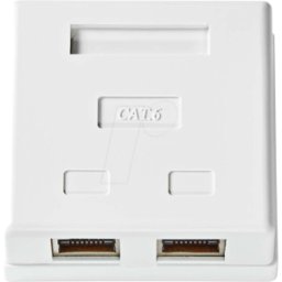 NEDIS N CCGP89130WT - Caja RJ45 sobre revoque, doble, Cat.6