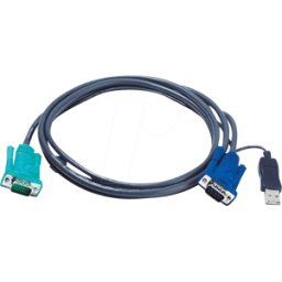 ATEN 2L-5302U - Cable KVM VGA, USB y audio, negro, 1,8 m