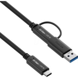 PURELINK PURE IS2513-010 - Cable USB 3.1, iSeries, conector C a conector A/C, negro, 1,0 m