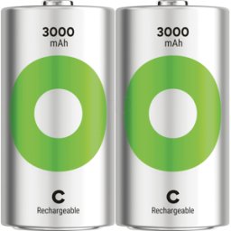 GP-BATTERIES REC 3000 2C - ReCyko, batería NiMH, C (Baby), 3000 mAh, paquete de 2