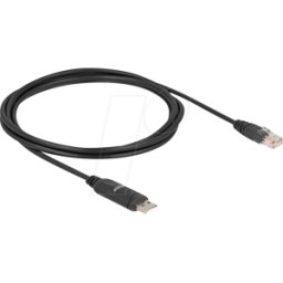 DELOCK 64304 - Adaptador USB Tipo-A enchufe / serie RS-232 RJ45 1,8 m negro