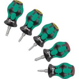 WERA 05008870001 - Juego de destornilladores Stubby Set 1, mixto, 5 piezas