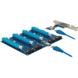 DELOCK 41427 - Riser card PCIe x1 > 4 x x16, 60 cm USB cable