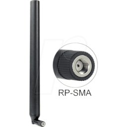 DELOCK 88991 - Antena WLAN, antena RP-SMA macho 5,5 - 9 dBi omnidireccional con