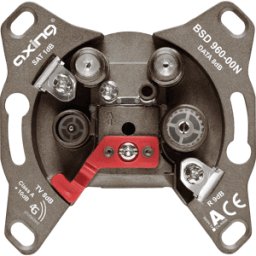 AXING BSD 960-00N - Enchufe de antena de 4 puertos, CATV, DATA, SAT, 1 - 9 dB