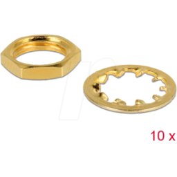 DELOCK 89483 - 10 piezas de tuercas y anillos de bloqueo para SMA y RP-SMA
