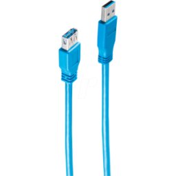 SHIVERPEAKS SHVP BS77133 - Cable USB 3,0, Un macho a Una hembra, azul, 3 m..