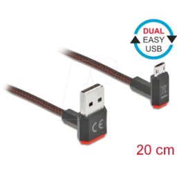 DELOCK 85264 - Cable doble Easy USB 2.0, a ud En micro B St,, de, 0,2 m