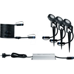 PAULMANN PLM 93696 - Juego de bases Plug&Shine,; punta de tierra Sting IP67, 3000K, 3x