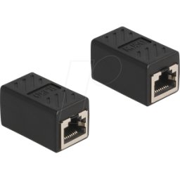 DELOCK 87991 - Conector hembra / conector hembra adaptador RJ50, negro