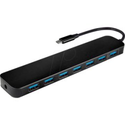 VALUE 14995040 - Concentrador USB 3.0 de 7 puertos, USB-C a 7x USB 3.0 tipo A.
