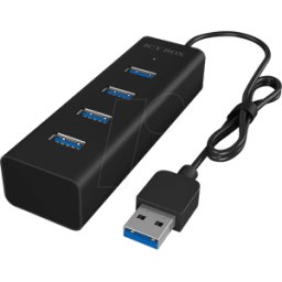 ICYBOX ICY IB-HUB1409U3 - USB 3,0 4-Port Alu Hub, negro