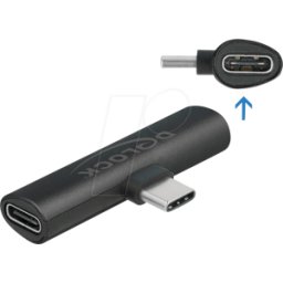 DELOCK 64114 - Adaptador USB tipo-C para 2 USB tipo-C PD negro