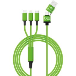SMRTER HYDRA ULT GN - Cable de carga, USB-A/USB-C -> Micro USB, Lightning y USB-C, ver