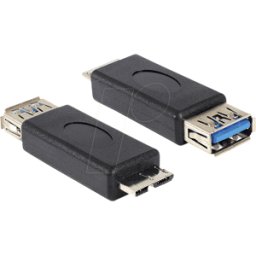 DELOCK 65183 - Conector hembra USB 3.0 a a conector macho Micro B.