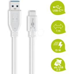 GOOBAY 67188 - Cable USB 3.0, a macho a macho C macho, 1 m