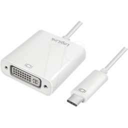 LOGILINK UA0245A - Adaptador, conector USB-C > conector DVI-D, 1080p, blanco