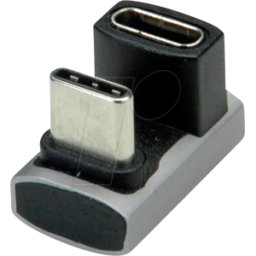 ROLINE 12032935 - Adaptador USB4 C macho > C hembra, 8K, 360°, ancho, plata