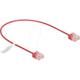 DELOCK 80800 - Cable de red RJ45 Cat.6 UTP Ultra Slim 0,3 m rojo con enchufes c